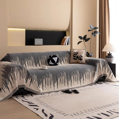 Skorter | Brushstroke Vertical Pattern Chenille Sofa Cover