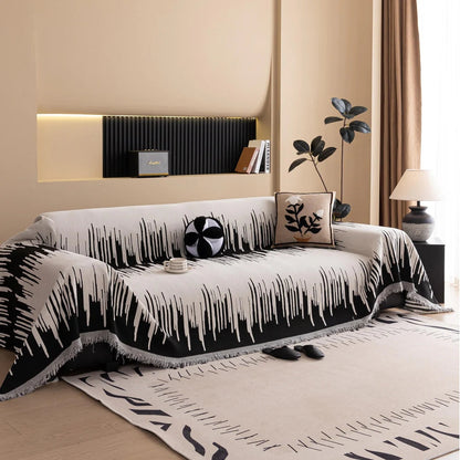 Skorter | Brushstroke Vertical Pattern Chenille Sofa Cover