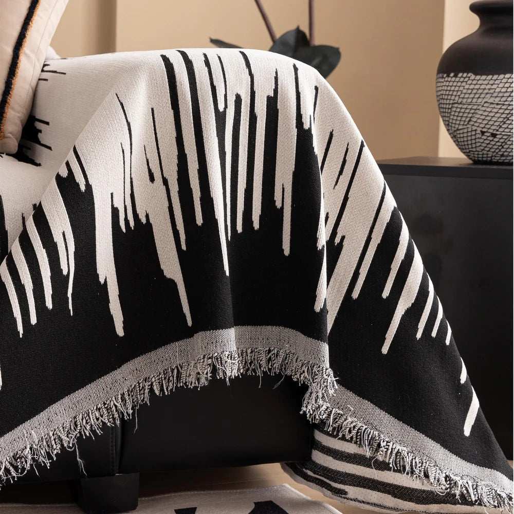Skorter | Brushstroke Vertical Pattern Chenille Sofa Cover