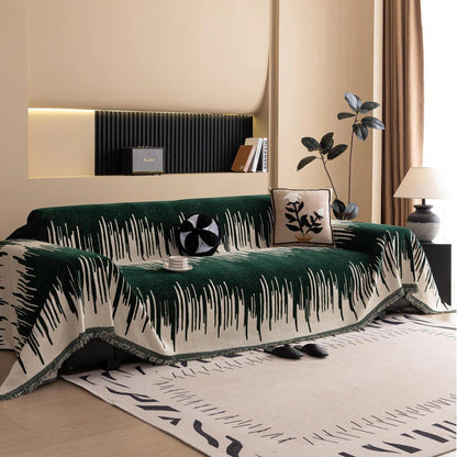 Skorter | Brushstroke Vertical Pattern Chenille Sofa Cover