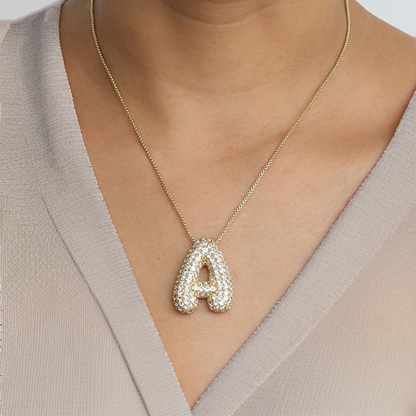 Skorter | Bubble Initial-Diamond-Necklace