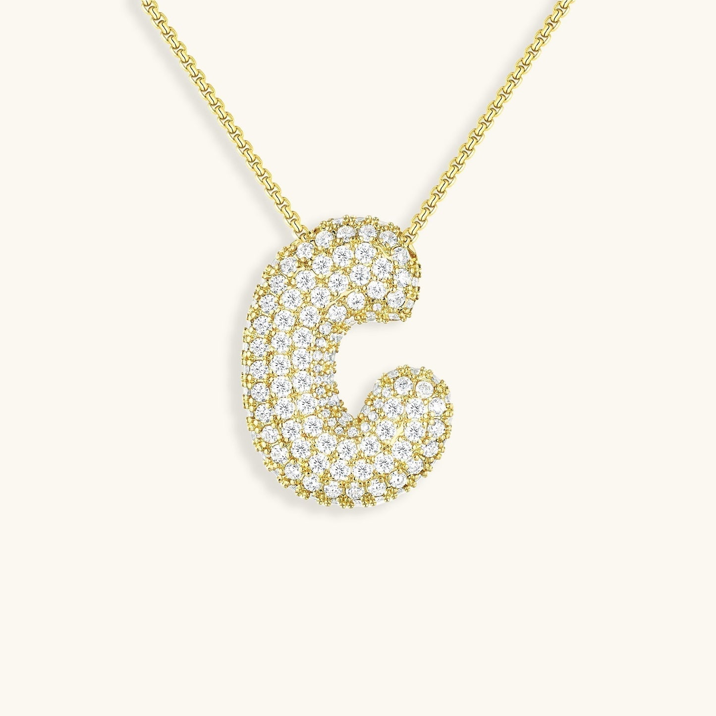 Skorter | Bubble Initial-Diamond-Necklace