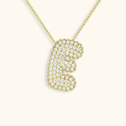 Skorter | Bubble Initial-Diamond-Necklace