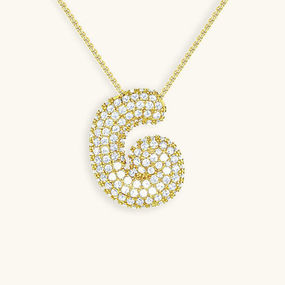 Skorter | Bubble Initial-Diamond-Necklace