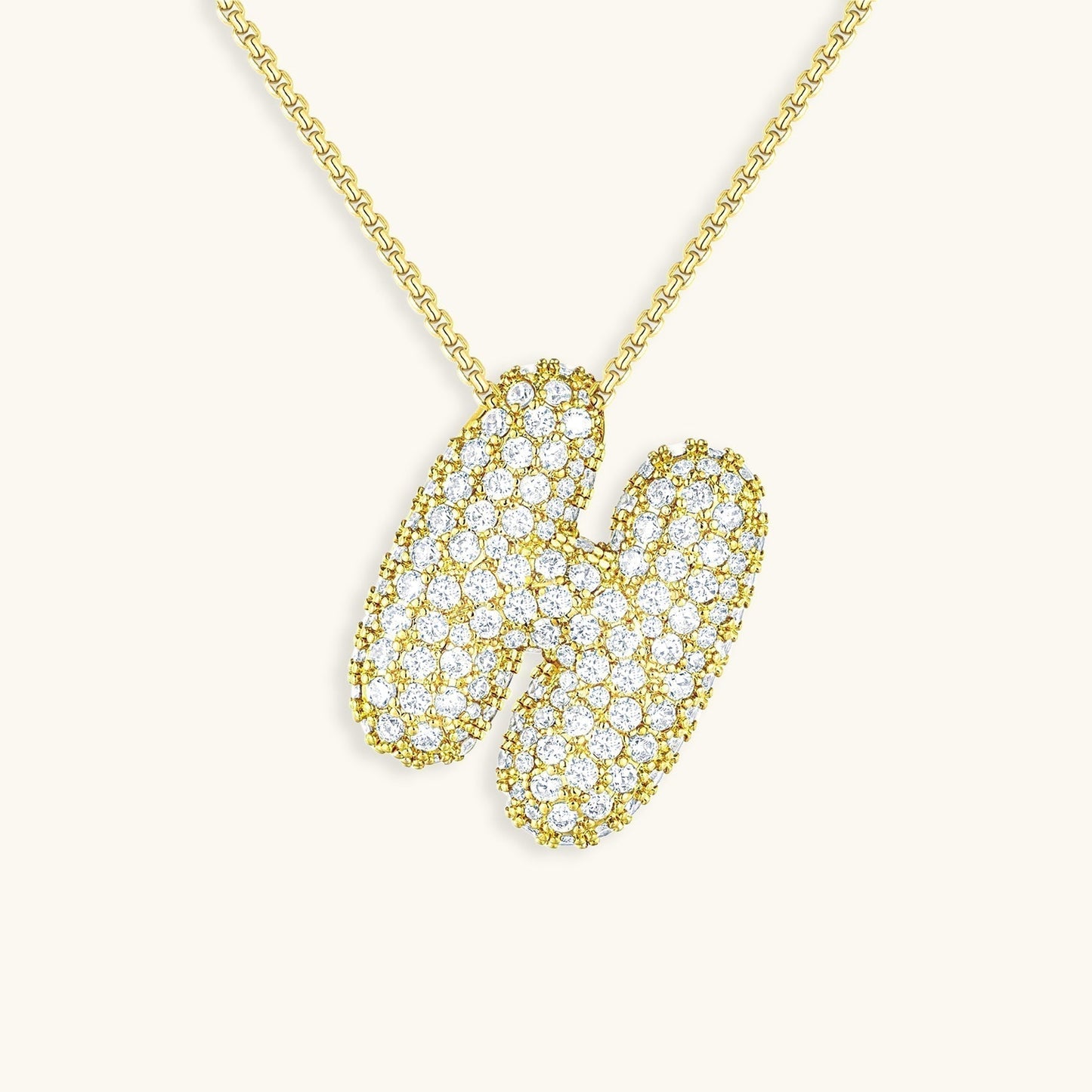 Skorter | Bubble Initial-Diamond-Necklace