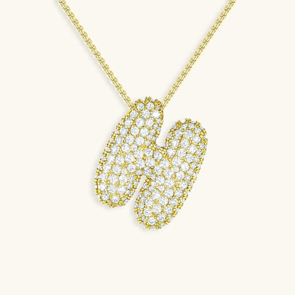Skorter | Bubble Initial-Diamond-Necklace