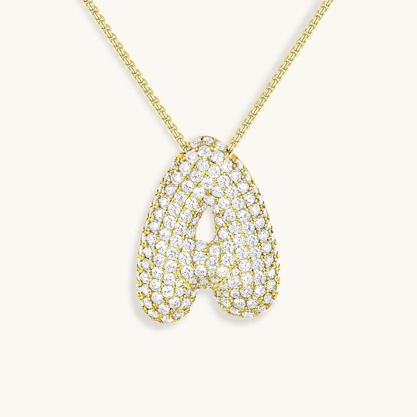 Skorter | Bubble Initial-Diamond-Necklace