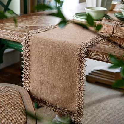 Skorter | Burlap Charm Boho Table Runner