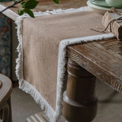 Skorter | Burlap Charm Boho Table Runner