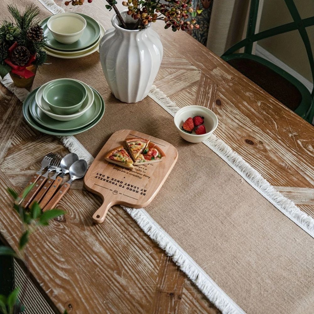 Skorter | Burlap Charm Boho Table Runner