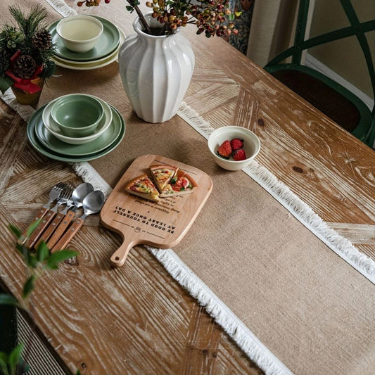 Skorter | Burlap Charm Boho Table Runner
