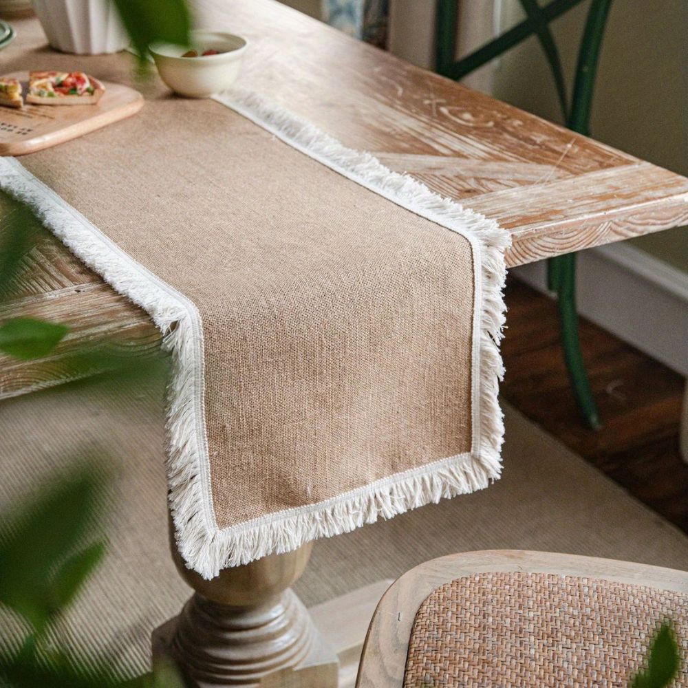 Skorter | Burlap Charm Boho Table Runner