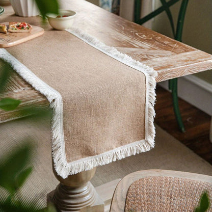 Skorter | Burlap Charm Boho Table Runner