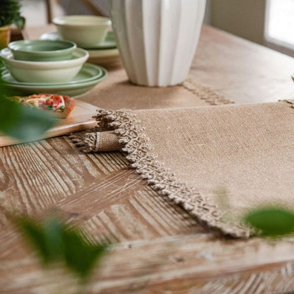 Skorter | Burlap Charm Boho Table Runner