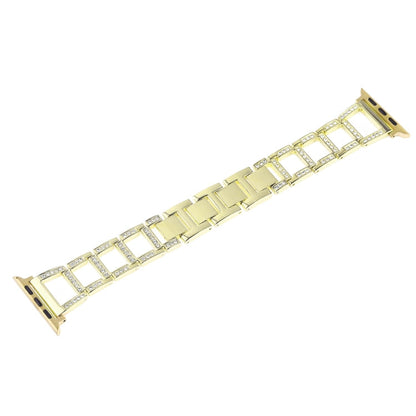 Skorter | Colorful Diamond Stainless Steel Watch Band for Apple Watch Series 10 42mm / 9&8&7 41mm / SE 3&SE 2&6&SE&5&4 40mm / 3&2&1 38mm (Gold)