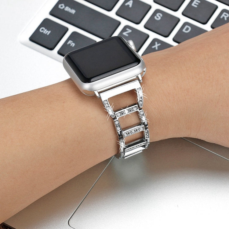 Skorter | Colorful Diamond Stainless Steel Watch Band for Apple Watch Series 10 42mm / 9&8&7 41mm / SE 3&SE 2&6&SE&5&4 40mm / 3&2&1 38mm (Gold)