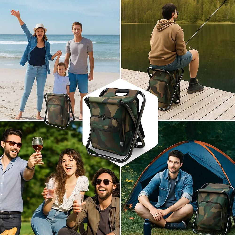 Skorter | 3-in-1 Backpack with Folding Chair & Cooler Compartment for Outdoor Adventures