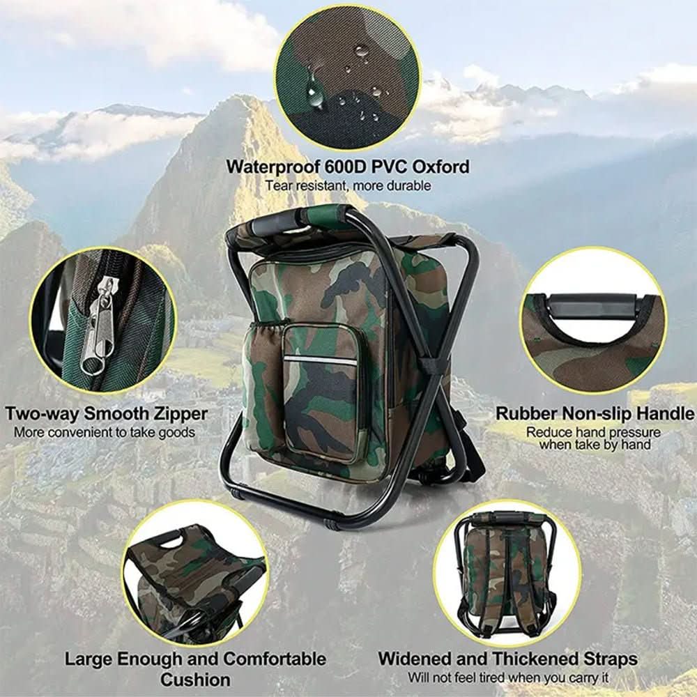 Skorter | 3-in-1 Backpack with Folding Chair & Cooler Compartment for Outdoor Adventures