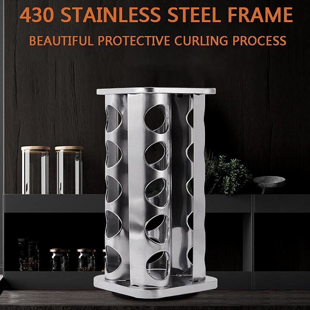 Skorter | Rack Stand Carousel Rotating Glass Round 20 Jars