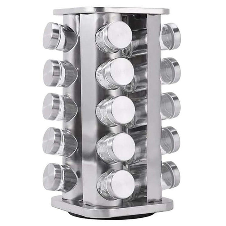 Skorter | Rack Stand Carousel Rotating Glass Round 20 Jars