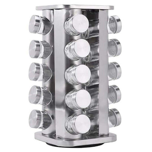 Skorter | Rack Stand Carousel Rotating Glass Round 20 Jars
