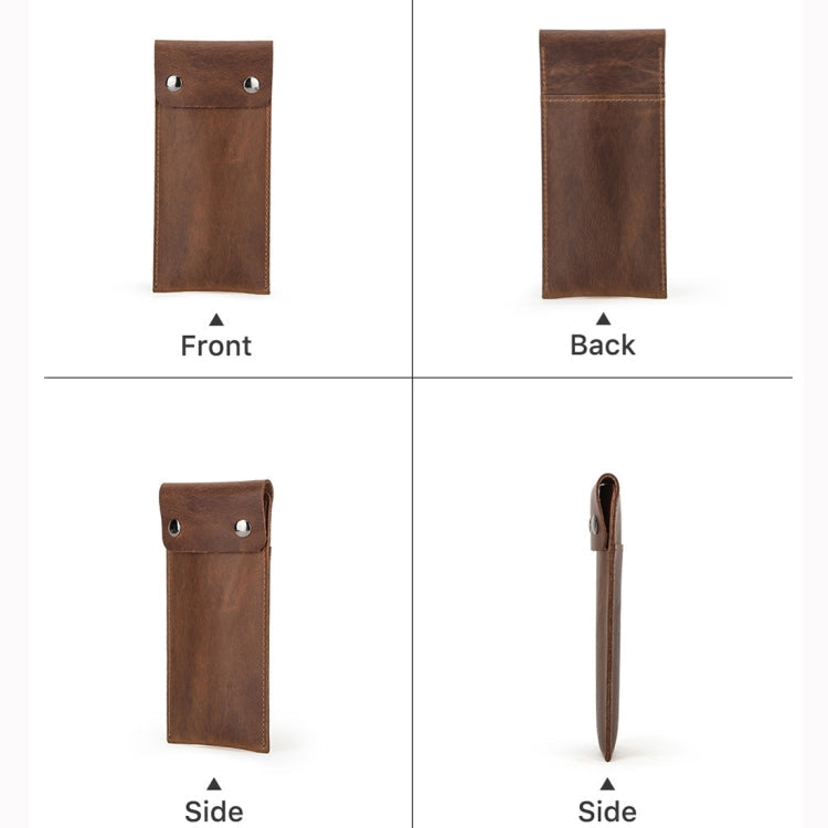 Skorter | CONTACT FAMILY CF1110 Universal Crazy Horse Leather Watch Protection Case Storage Pouch for Apple Watch (Brown)