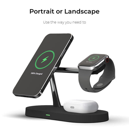 Skorter | 4-in-1 Wireless Charging Station - Magnetic Qi Charger for Phone, Watch & Earbuds