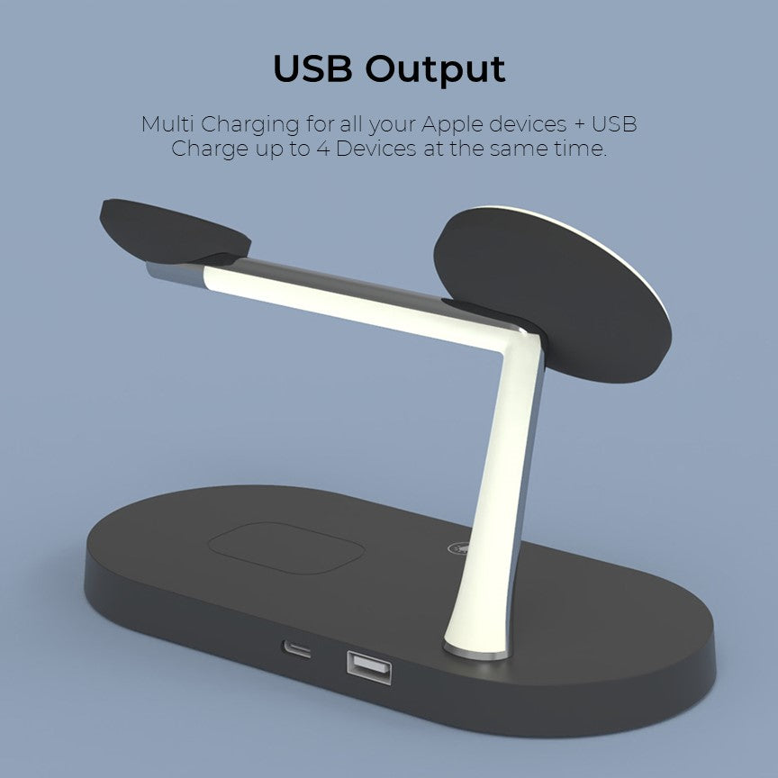 Skorter | 4-in-1 Wireless Charging Station - Magnetic Qi Charger for Phone, Watch & Earbuds