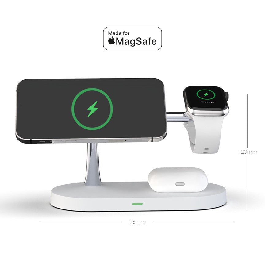 Skorter | 4-in-1 Wireless Charging Station - Magnetic Qi Charger for Phone, Watch & Earbuds