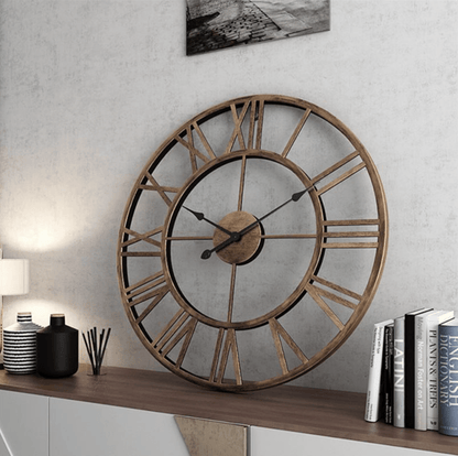 Skorter | Skeleton Wall Clock made of Wrought Iron 40 × 40 cm with Silent Movement