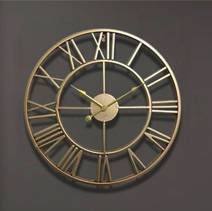 Skorter | Skeleton Wall Clock made of Wrought Iron 40 × 40 cm with Silent Movement