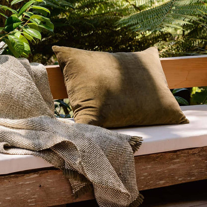 Skorter | Cotton Velvet Cushion - Ivy
