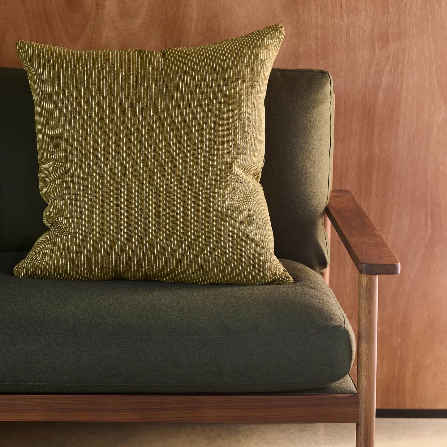 Skorter | Nice Striped Linen Pillow - Caper