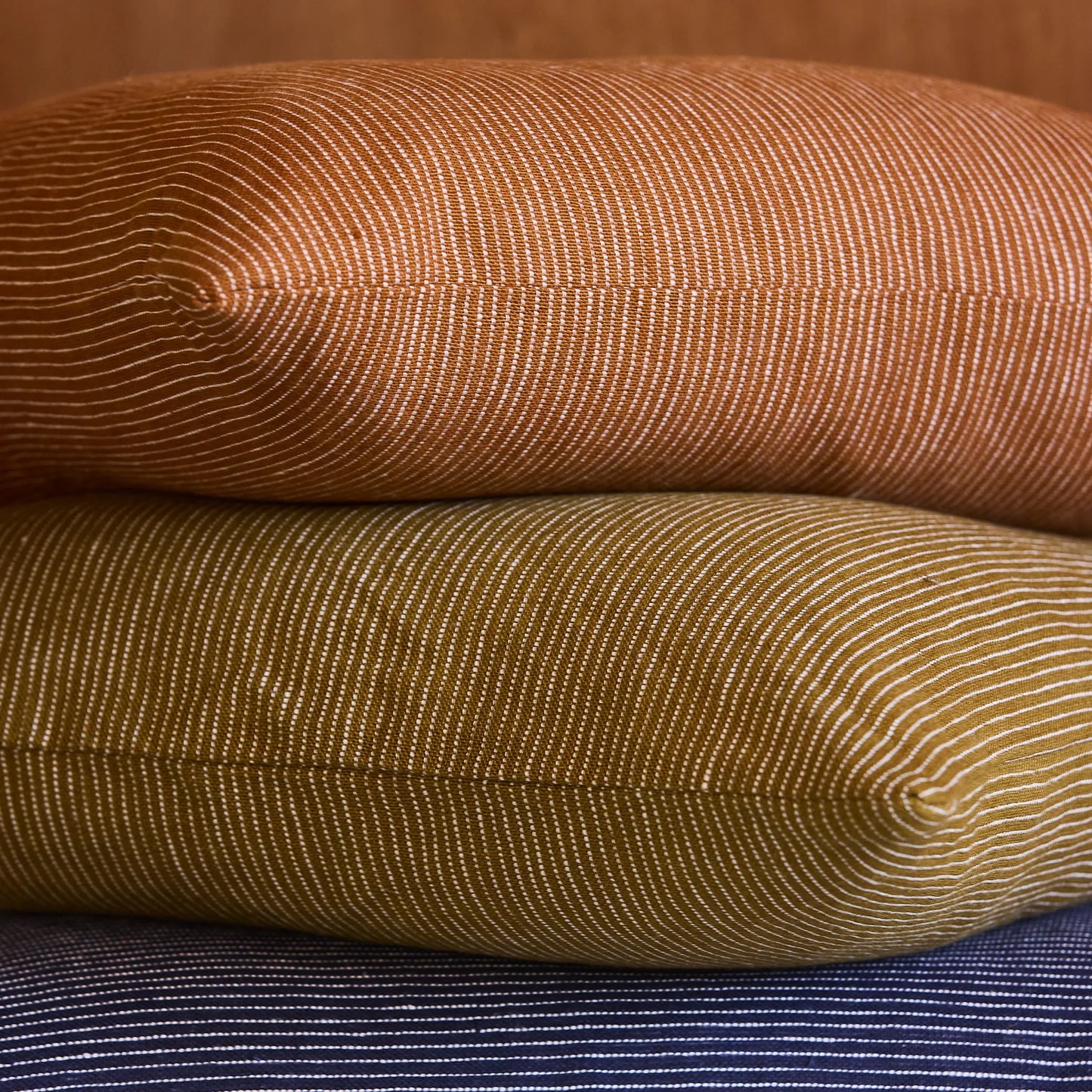 Skorter | Nice Striped Linen Pillow - Caper