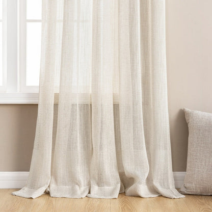 Skorter | Eden Soft Woven Texture Sheer Curtains Linen Linen Tulle