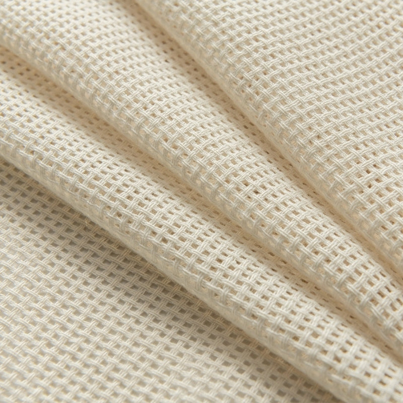 Skorter | Bella Checked Weave Structure Sheer Curtains Soft Tulle