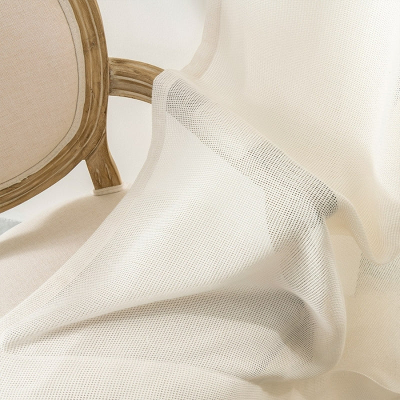 Skorter | Bella Checked Weave Structure Sheer Curtains Soft Tulle