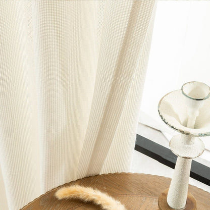 Skorter | Bella Checked Weave Structure Sheer Curtains Soft Tulle