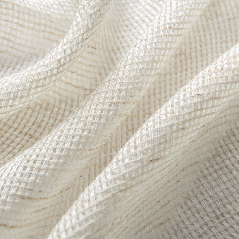 Skorter | Bella Checked Weave Structure Sheer Curtains Soft Tulle