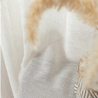 Skorter | Bella Checked Weave Structure Sheer Curtains Soft Tulle