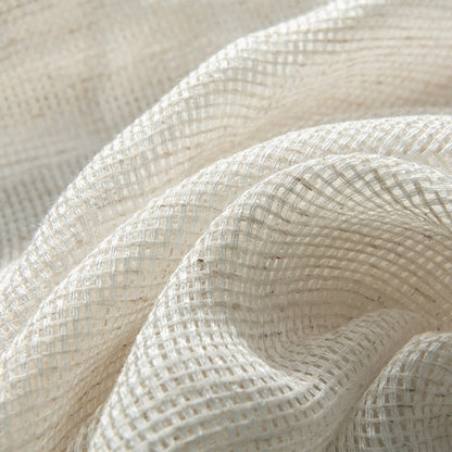 Skorter | Bella Checked Weave Structure Sheer Curtains Soft Tulle