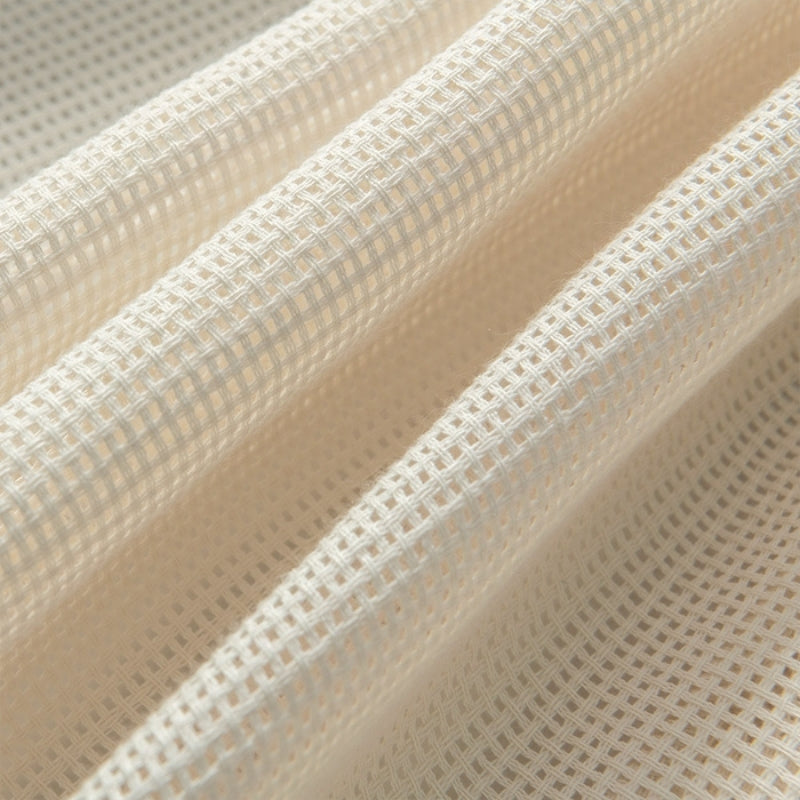 Skorter | Bella Checked Weave Structure Sheer Curtains Soft Tulle