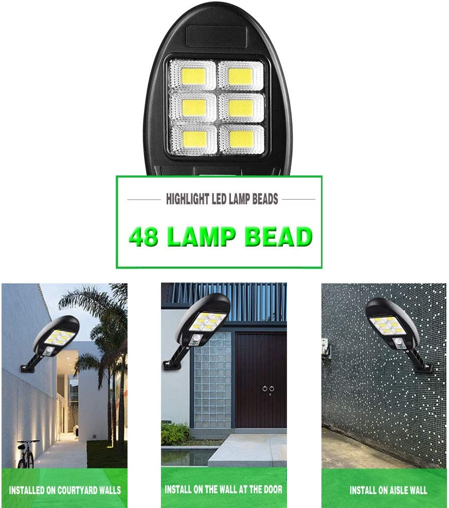 Skorter | x LED 72 COB Solar Powered PIR Motion Sensor Security Wall Lights