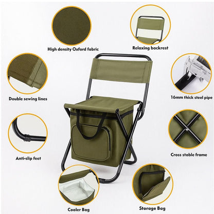 Skorter | Folding chair with integrated cooler bag for outdoor adventures