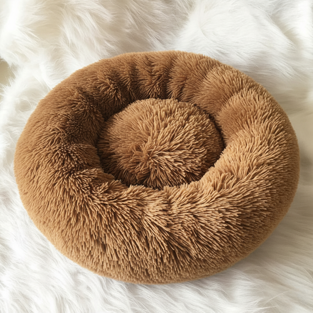 Skorter | Anti-Stress Dog Bed with Soft Faux Fur & Supportive Padding