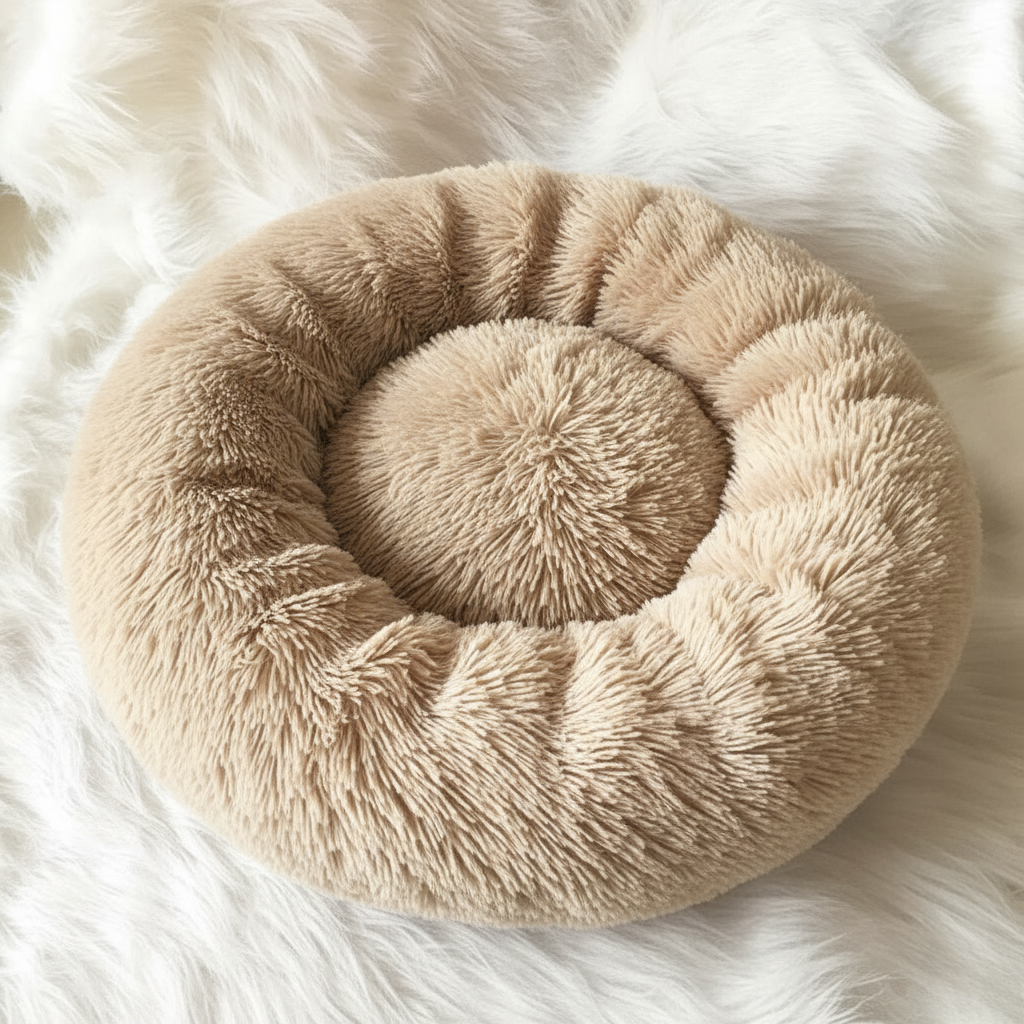 Skorter | Anti-Stress Dog Bed with Soft Faux Fur & Supportive Padding
