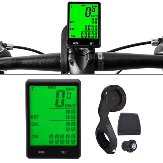 Skorter | 2.8 inch English Wireless Waterproof Cycle Computer LCD Odometer Speedometer with Extension Holder