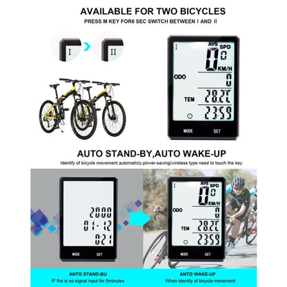 Skorter | 2.8 inch English Wireless Waterproof Cycle Computer LCD Odometer Speedometer with Extension Holder