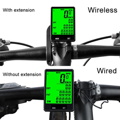 Skorter | 2.8 inch English Wireless Waterproof Cycle Computer LCD Odometer Speedometer with Extension Holder