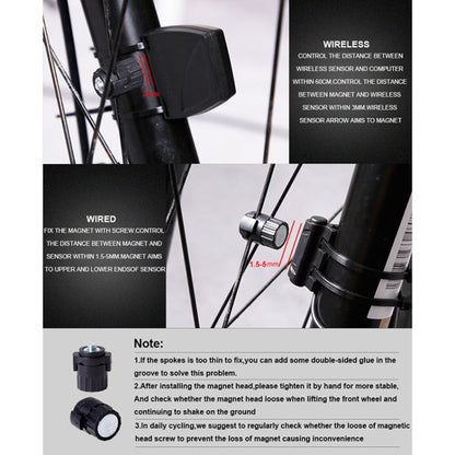 Skorter | 2.8 inch English Wireless Waterproof Cycle Computer LCD Odometer Speedometer with Extension Holder